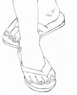 Flip Flops Sandals Foots Flop sketch template