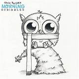 Morning Scribbles Drawings Christmas Ryniak Chris Coloring Drawing Pages Cute Doodle Owl Animal Crazy Patreon Owls Scribble Wallpapers Want Monster sketch template