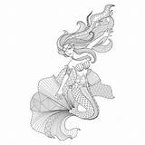 Mermaid Zentangle Mermaids Voor Meermin Pagina Colouring Kidspressmagazine Stylized Arthearty sketch template