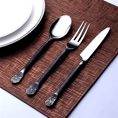 stainless steel western knife  fork spoon black box fork fork knife