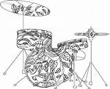 Coloring Pages Music Musical Drum Printable Band Notes Mandala Adult Instruments Set Adults Drums Drawing Getcolorings Sheets Color Colouring Kiss sketch template