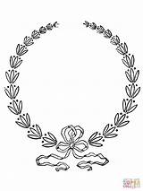 Laurel Wreath Coloring Pages Printable Color Embroidery Wreaths sketch template