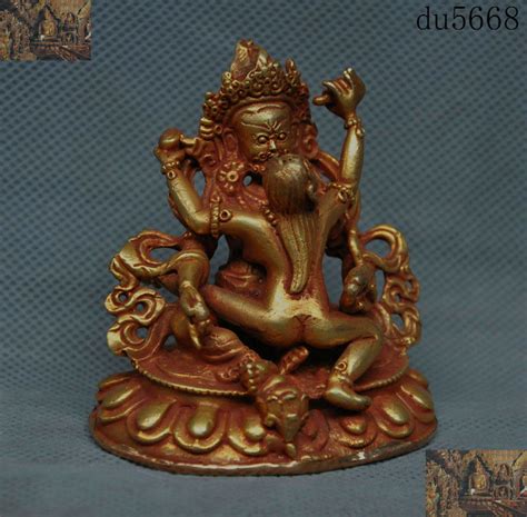 Tibetan Buddhism Bronze 24k Gold Sex Love Hevajra Yab Yum
