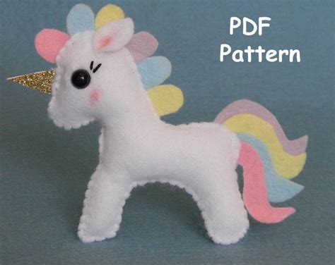 felt unicorn ornament pattern unicorn  sewing pattern kawaii