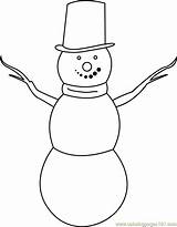 Snowman Coloring Simple Pages Coloringpages101 Color Kids sketch template