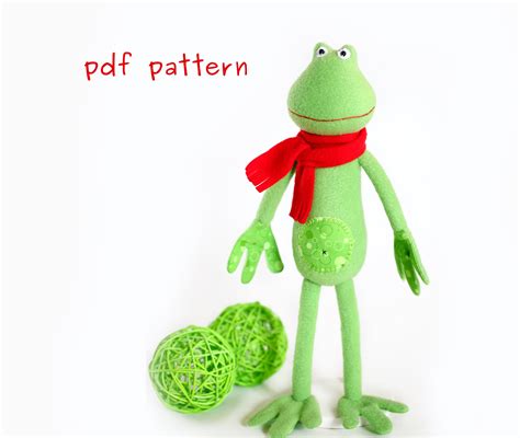 frog sewing pattern  frog plush pattern stuffed frog etsy