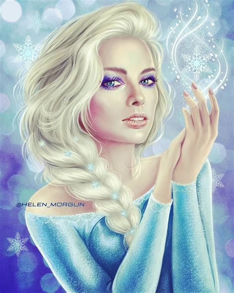 Celebrity Princess Margot Robbie As Elsa From Frozen
