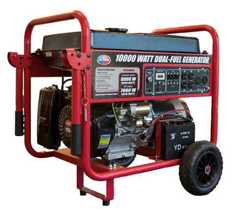 power  watt dual fuel generator apgggl  gaspropane portable generator