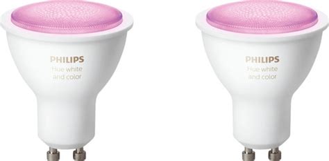 philips hue white  color gu bluetooth duo pack coolblue voor  morgen  huis