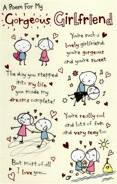 a poem for my girlfriend valentine s day greeting card fiddlesticks