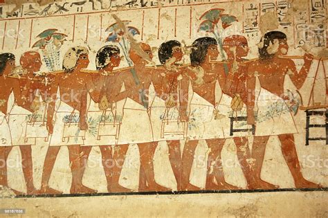 Ancient Egyptian Tomb Painting Of People Serving The