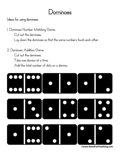 printable dominoes  fun teaching  fun teaching teaching