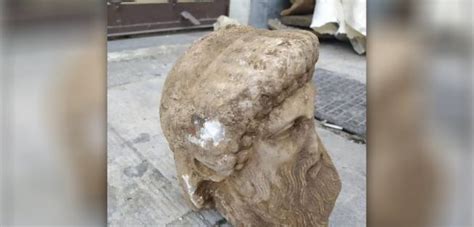 ancient greek bust unearthed in athens photos