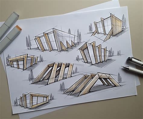 selected sketches    digital edited architecture concept