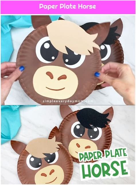 paper plate horse animal crafts  kids paper plate crafts horse