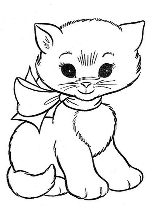 easy  print kitten coloring pages cat coloring page