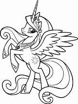 Coloring Celestia Pony Little Princess Rearing sketch template