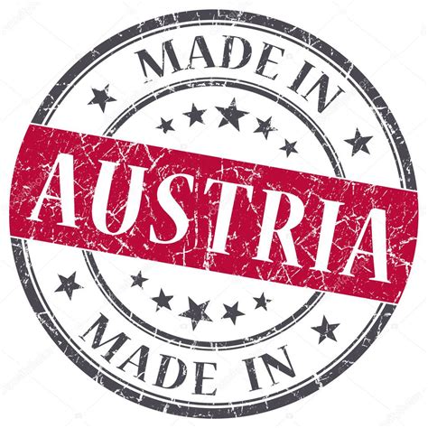 austria red grunge  stamp isolated  white background stock photo  aquirb