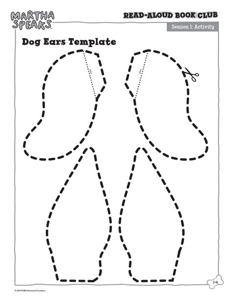 printable dog ear template printable world holiday