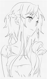 Anime Lineart Drawing Character Line Asuna Yuuki Pngkey Transparent sketch template