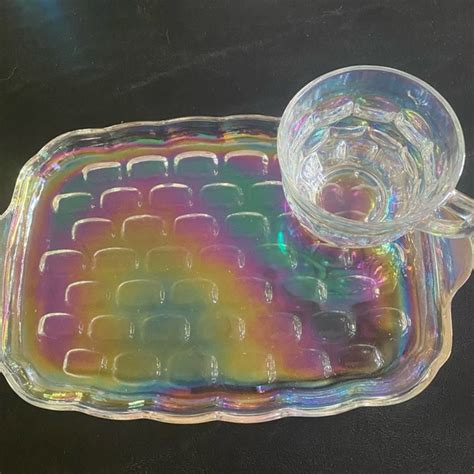 Federal Glass Dining Vintage Federal Glass Iridescent Carnival