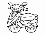 Scooter Moto Colorier Scooters Acolore Coloringcrew Stampare sketch template