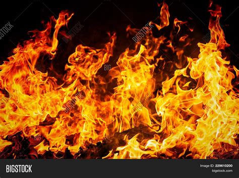 big fire flames  image photo  trial bigstock