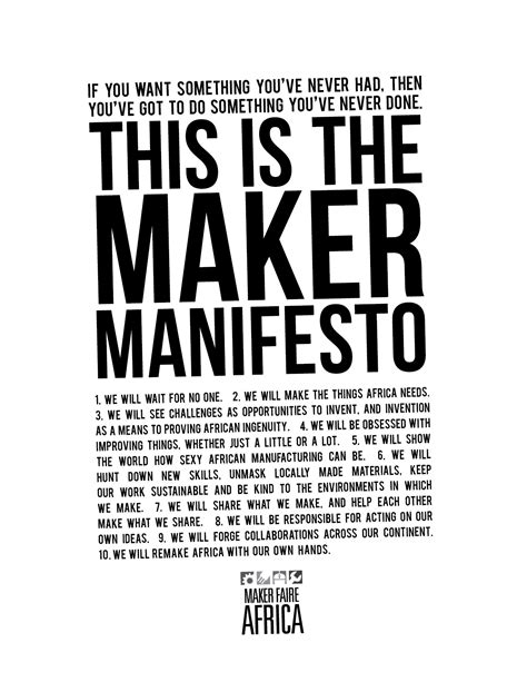 maker manifesto maker faire africa