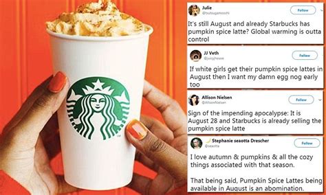 Starbucks Launches The Pumpkin Spice Latte In August Daily Mail Online
