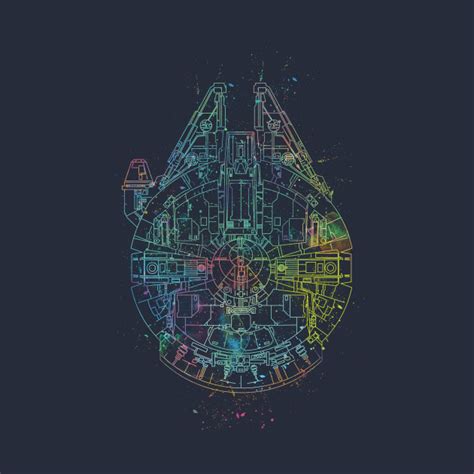millenium falcon painted schematic star wars tapestry teepublic