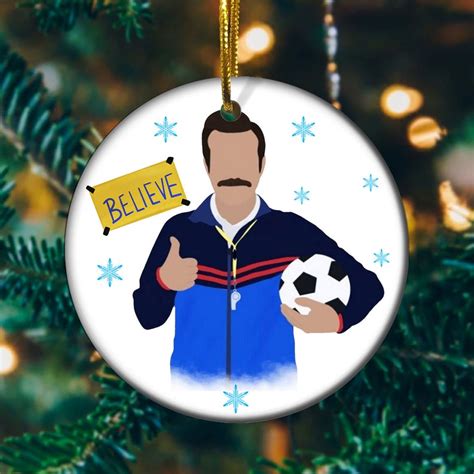 merry christmas ted lasso soccer believe 2021 ornament bluecat