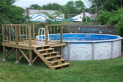 Top 51 Diy Above Ground Pool Ideas On A Budget Wood Pool Deck Pool
