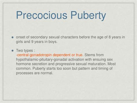 Precocious Puberty