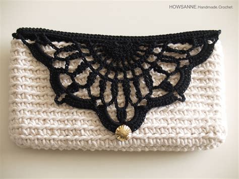 howsanne handmade crochet crochet clutch cotton series design