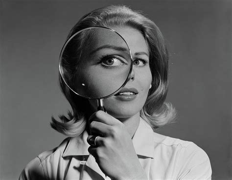1960s Blond Woman Magnifying Glass Held Photograph By Vintage Images