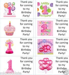 personalised girlsst birthday year labelsstickerspartycake