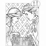 Chess Coloring Book Svg Ajedrez Rey sketch template
