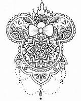 Disney Mandala Coloring Pages Tattoo Mouse Minnie Mickey Colouring Tattoos Coloriage Dibujos Adult Zentangle Drawings Cute Mandalas Para Books Sketches sketch template