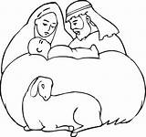 Mewarnai Bayi Yesus Mutter Manger Christian Gottes sketch template