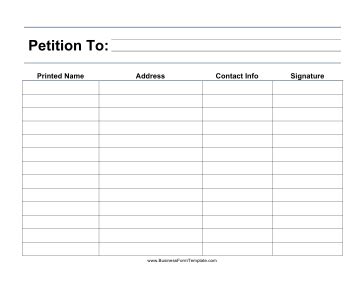 large print petition template