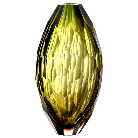 Arcade Murano Art Glass Vase Euro Olive Design By Ivan