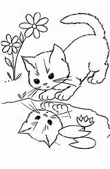 Coloring Pages Kitten Kids Getdrawings sketch template