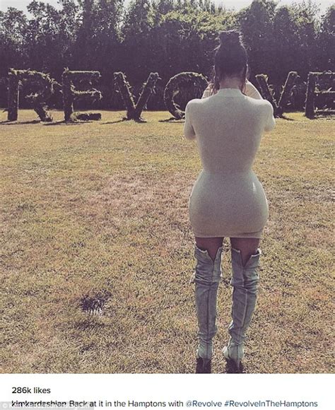Kim Kardashian Wears Beige Dress For Revolve Hamptons Party With