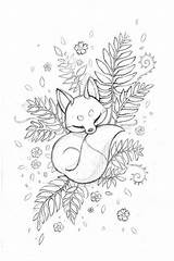Renard Coloriage Carnet Foxes Skizzen Bujo Doodle Erstaunliche Niedliche Süße Illustration Fuchs Waldtiere Imprimer sketch template