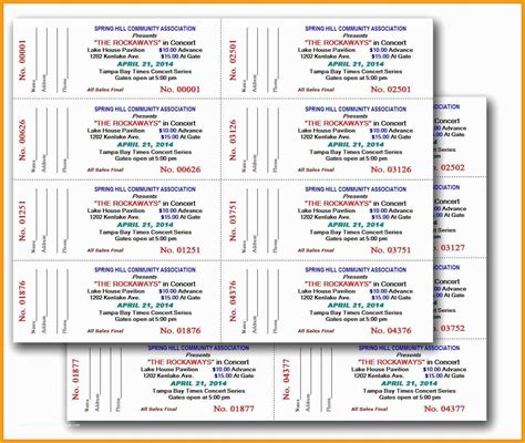 ticket templates   page   printable template  raffle