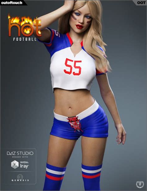 hot football outfit for genesis 3 female s 3d models