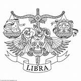 Libra Coloring Pages Horoscope Sign Zentangle Scale Zodiac Printable Getcolorings Tattoo Template sketch template