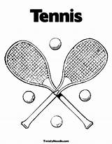 Tennis Coloring Racket Pages Template Rackets sketch template