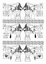 Egypte Coloriage Mandala Chiffre Poissons sketch template