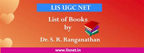 list  books  dr   ranganathan lisnet